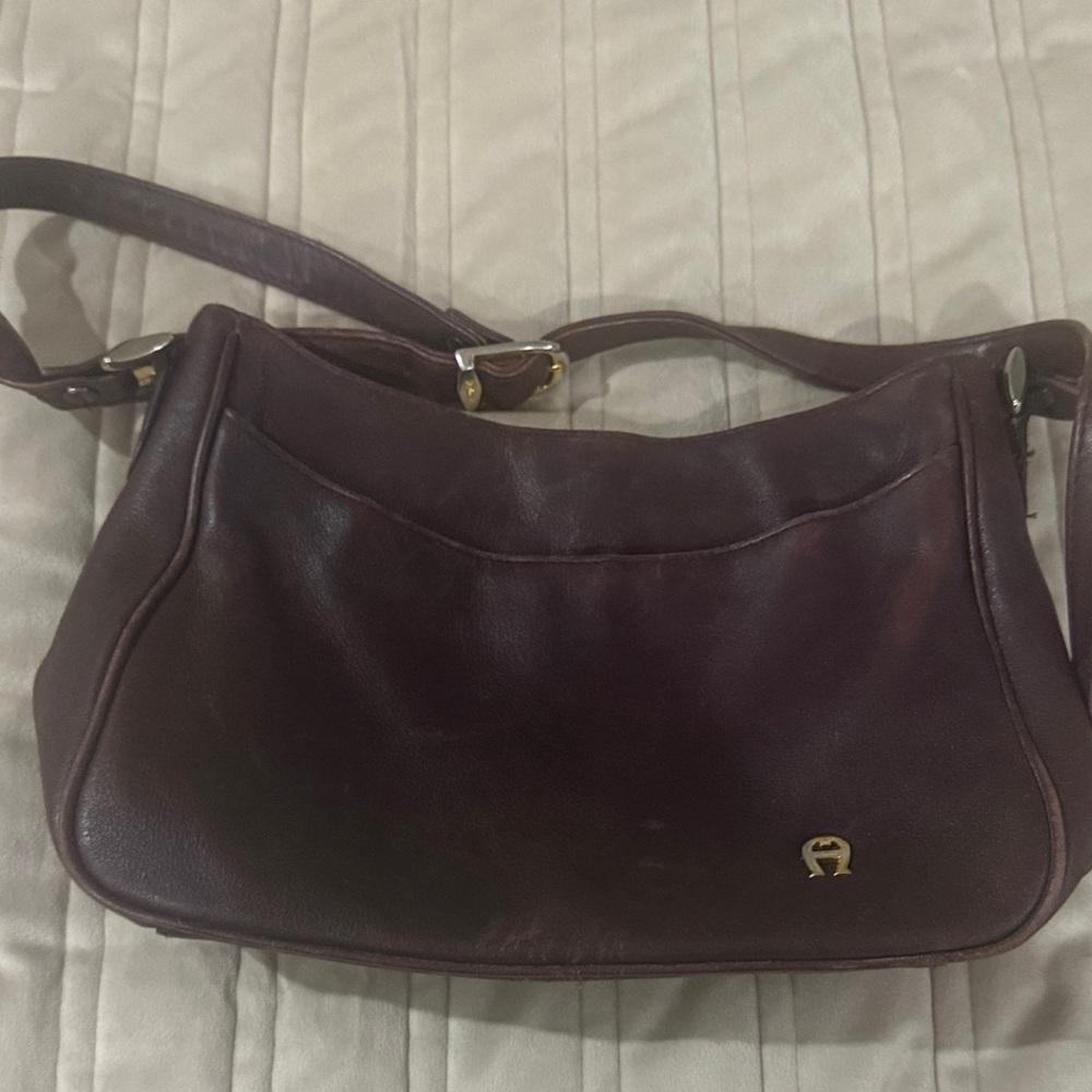 Vintage Aigner Leather Shoulder Bag